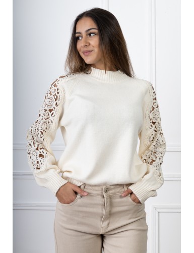 Pull Dentelle Epaules Milena