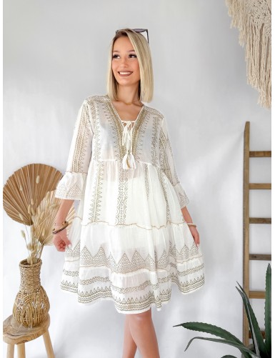 Robe bohème blanche LORETTA