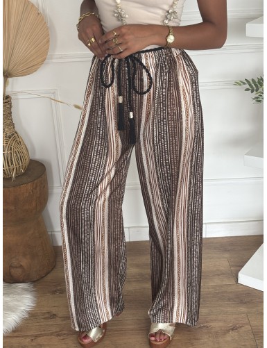 Pantalon fluide à rayures...