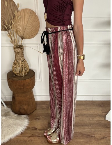 Pantalon fluide à rayures...