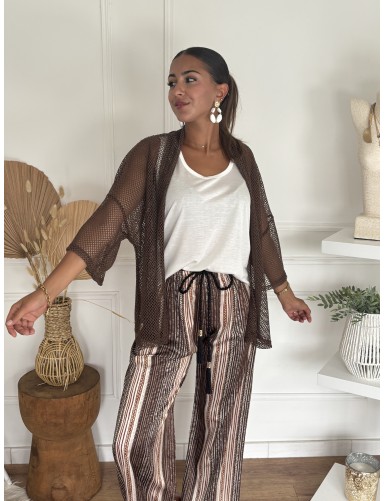 Gilet résille Lolita choco