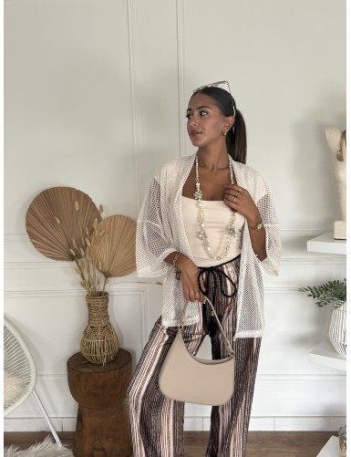 Gilet résille Lolita beige