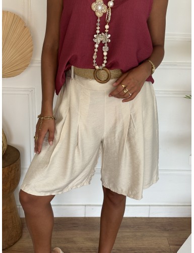 Short taille haute Esma beige