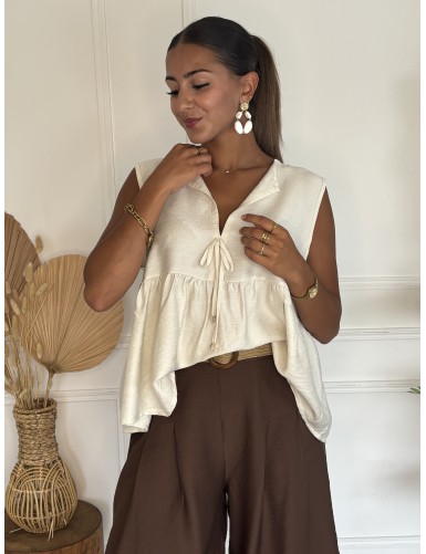 Blouse ample Grâce beige