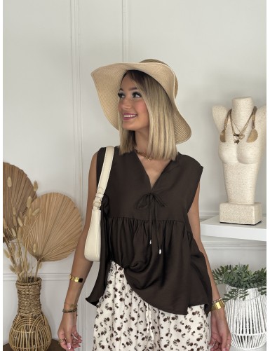 Blouse ample Grâce choco