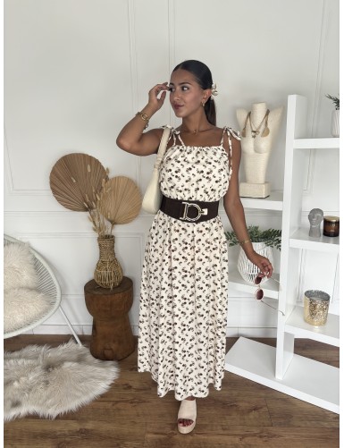 Robe longue motif à fleurs...