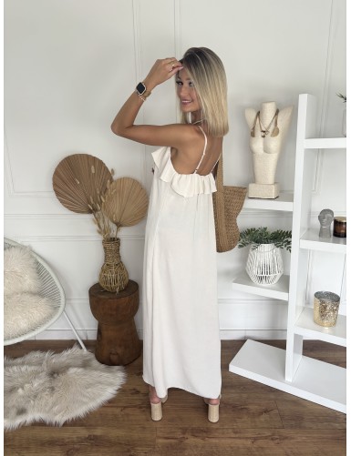 Robe à volant Noemie beige