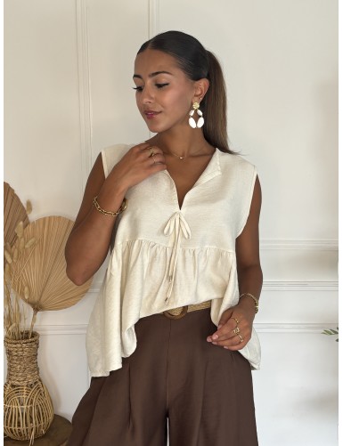 Blouse ample Grâce beige