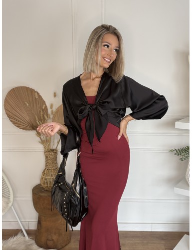 Gilet satiné noir DIVA