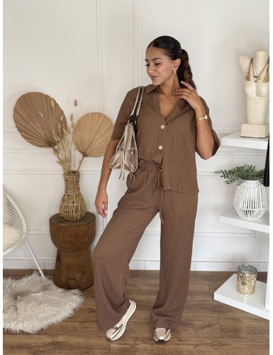 Ensemble côtelé choco NOLWEN
