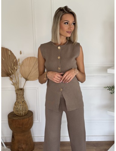 Ensemble sans manches taupe...
