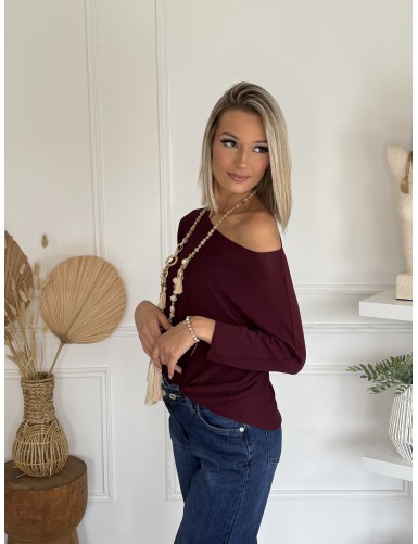 Pull fin bordeaux Manuella