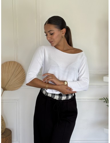 Pull fin blanc Manuella