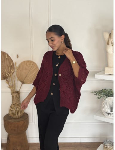Gilet maille crochet ajouré...