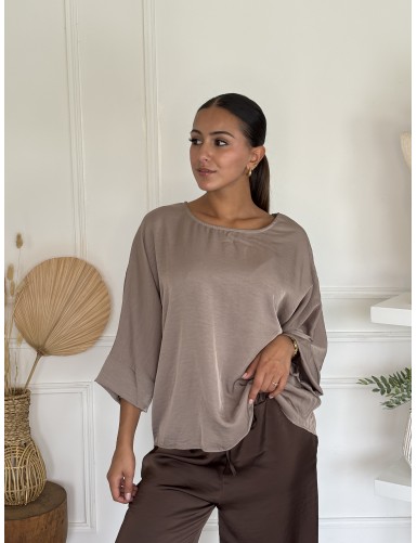 Blouse fluide taupe Britany