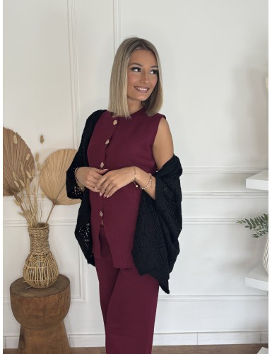 Gilet maille crochet ajouré...