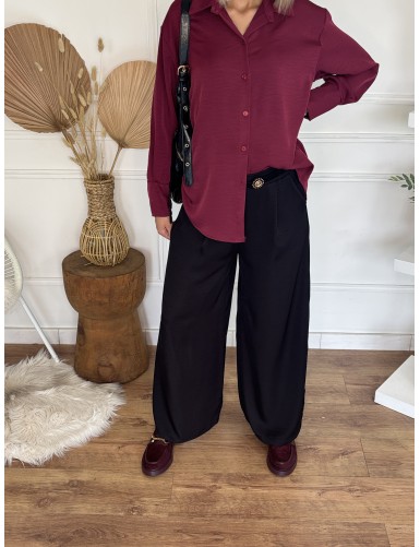 Pantalon large noir Yanina