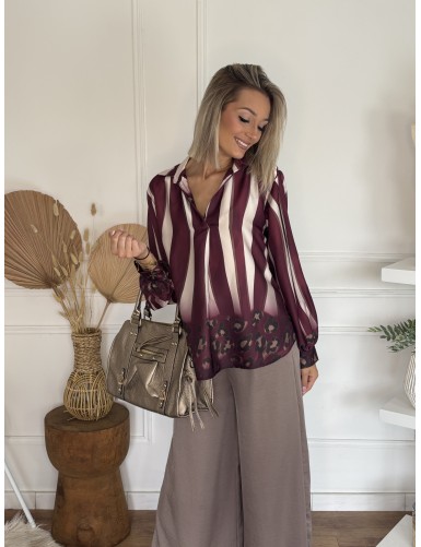 Blouse rayée bordeaux Bella