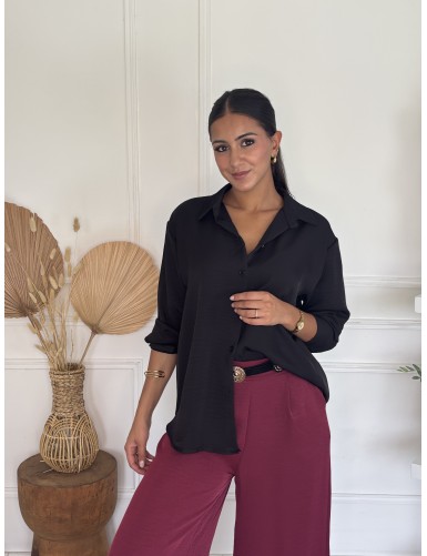 Chemisier fluide noir Capucine
