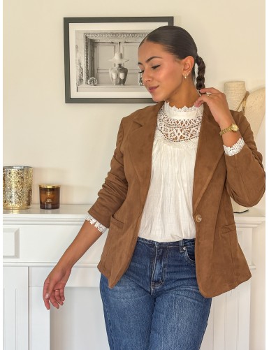 Veste suédine camel FIONA
