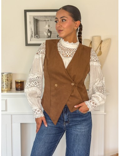 Veste sans manches camel TARA