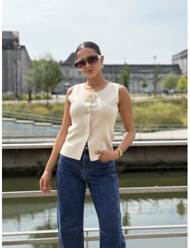 Blouse sans manches à...