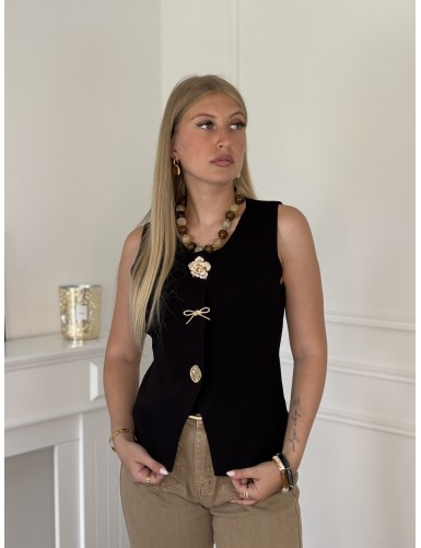 Blouse sans manches à...
