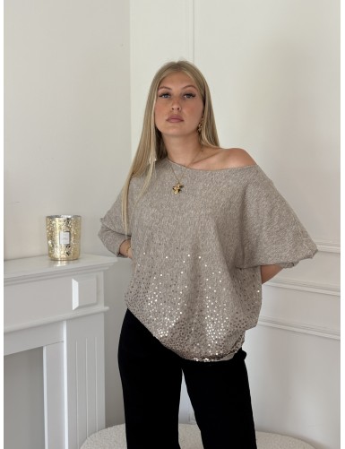 Pull long à strass dégrader...