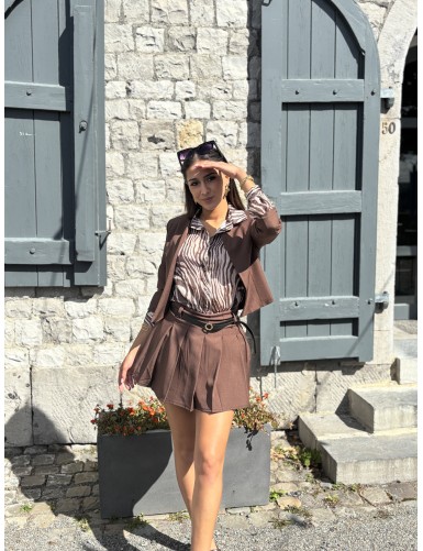 Jupe-short courte plissée...