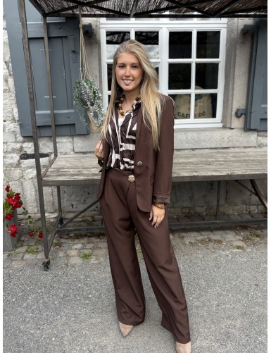 Pantalon fluide avec bouton...