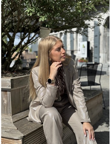 Blazer long effet brillant...