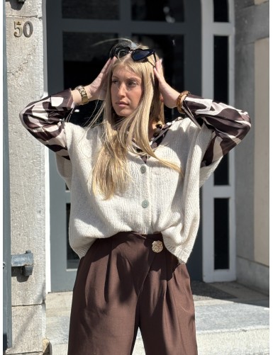 Cardigan en maille manches...