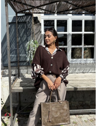 Cardigan en maille manches...