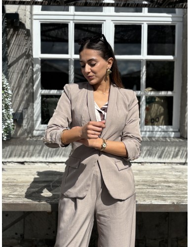 Blazer ajusté avec bouton...