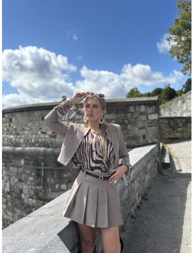 Blouse col rond imprimé...