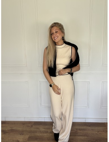 Ensemble sans manches beige...