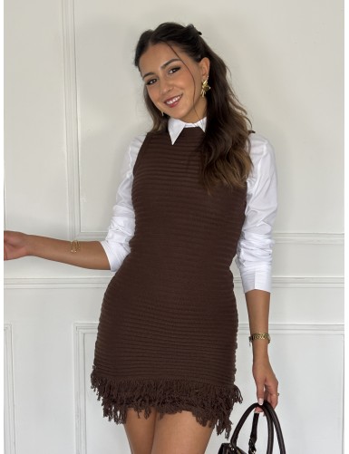 Robe sans manches à franges...