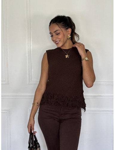 Pull sans manche femme avec...