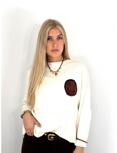 Pull smiley brodée "Good...