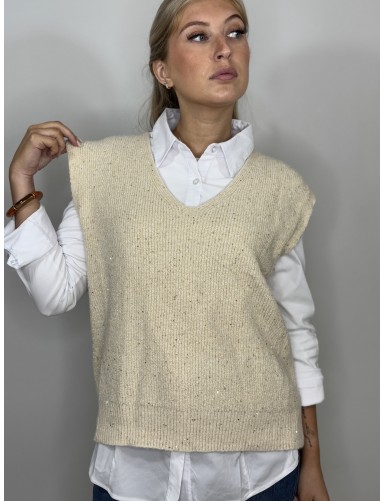 Pull sans manches à sequins...