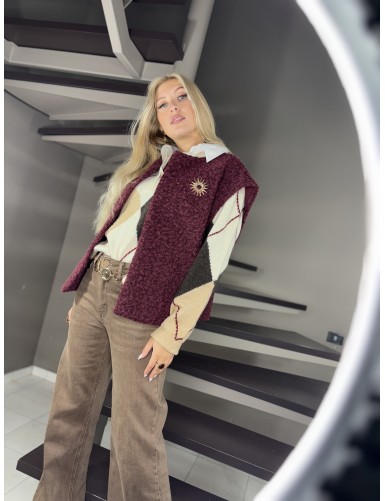 Gilet sans manches bordeaux...
