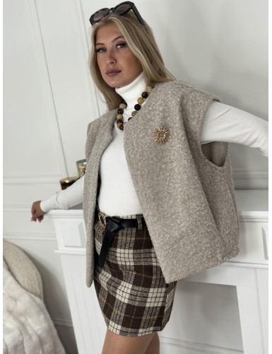 Gilet sans manches beige...
