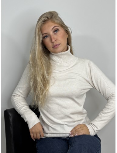Pull col roulé écru Inès