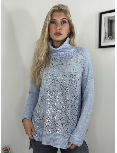 Pull long à sequins col...