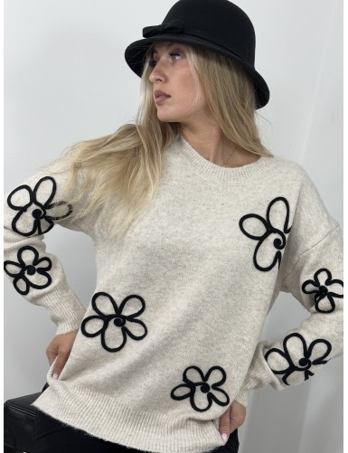 Pull en laine à motifs de...