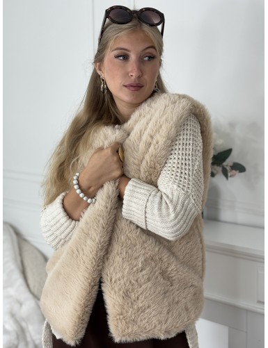 Gilet sans manches beige...