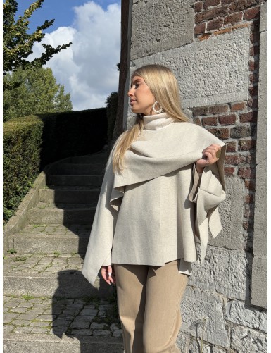 Veste style poncho beige...