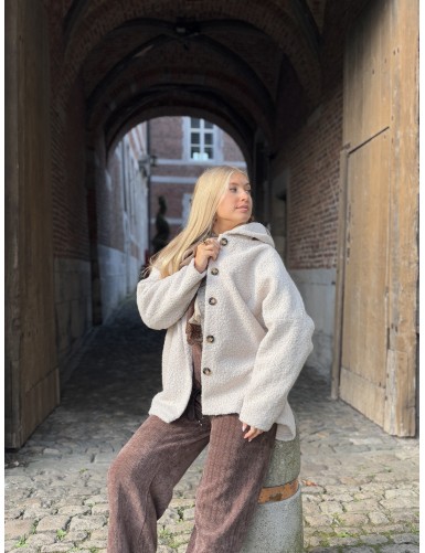 Veste à capuche beige CAMELIA