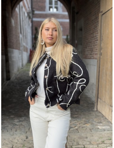 Veste à motifs noire ALTEA