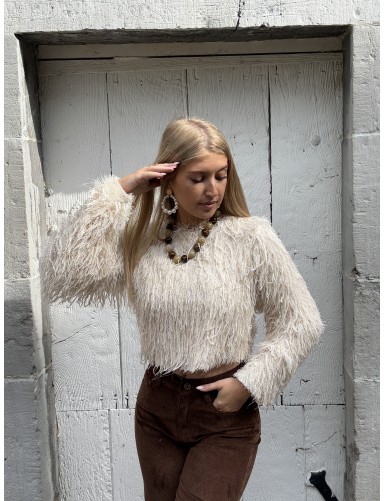 Pull à frou-frou manches...